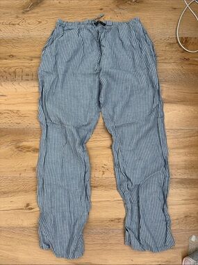Brandy Melville Blue & White Striped Drawstring Joggers